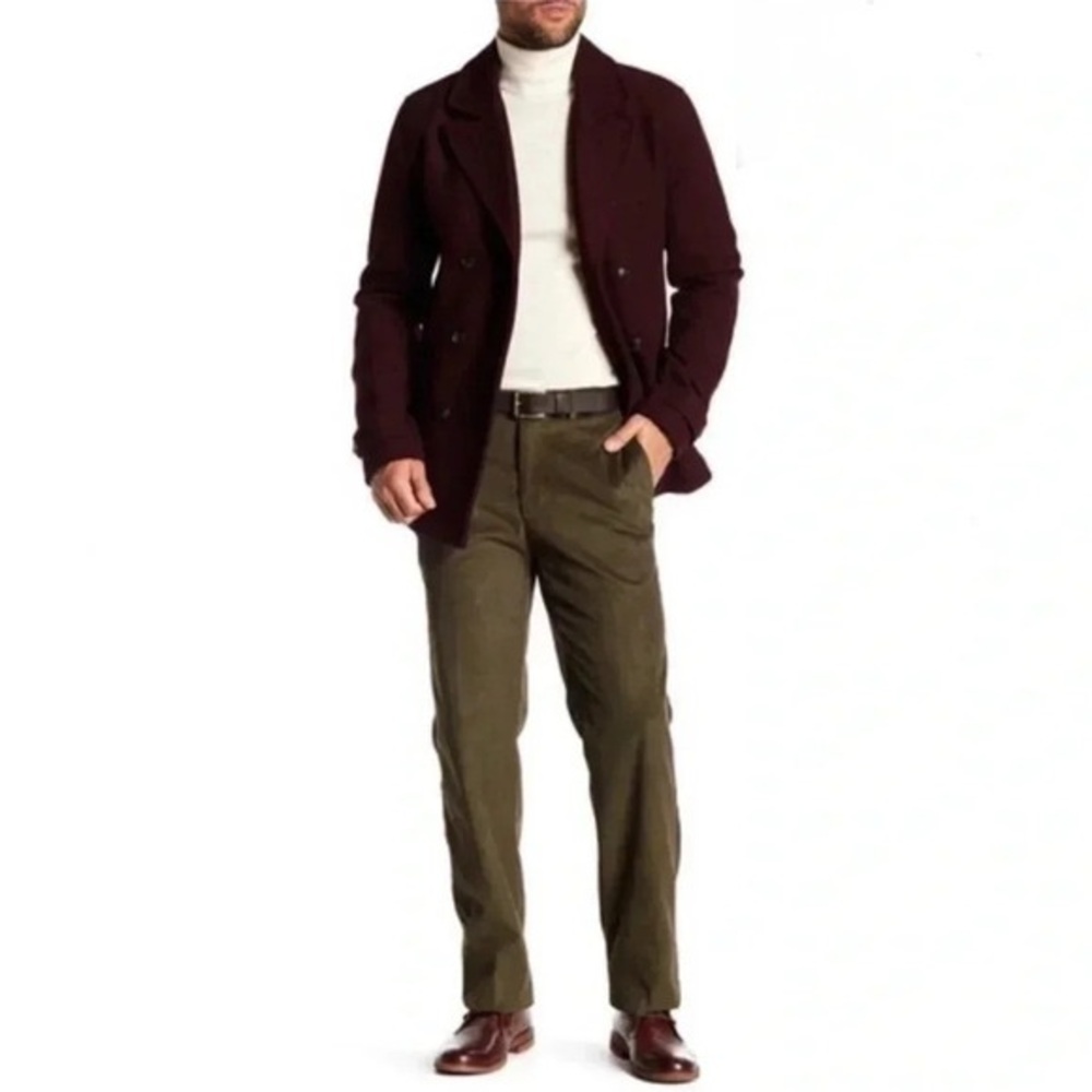Peter Millar Olive Green Nanoluxe Corduroy Pants |Size 38